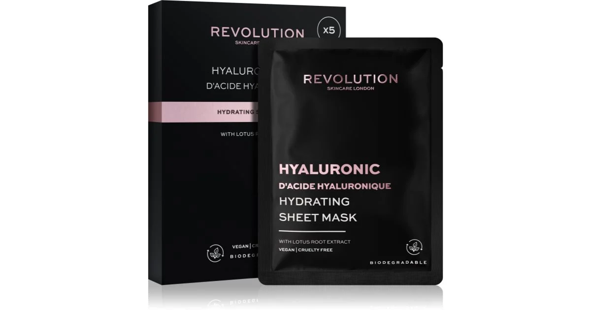 Revolution Skincare acido ialuronico Set di maschere di tessuto per idratazione intensa 5 pezzi