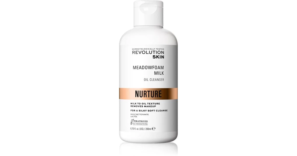 Revolution Skincare Nurture Meadowfoam Milk balsamo olio detergente 200 ml