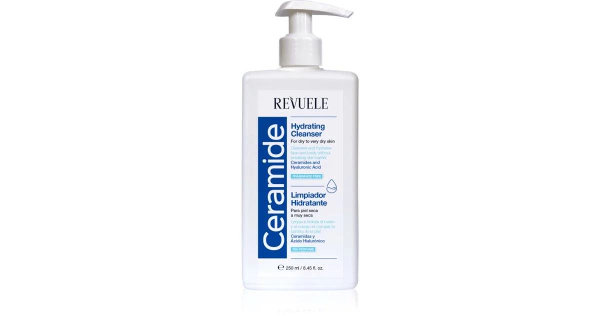 Revuele Ceramide gel detergente per viso e corpo idratante per pelli secche e molto secche 250 ml
