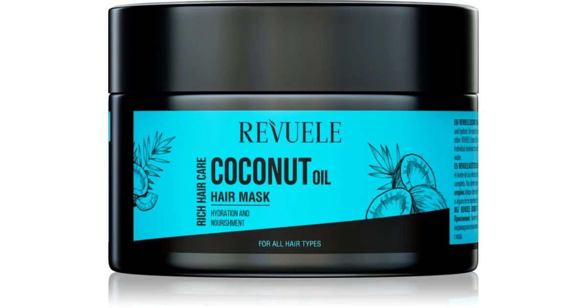 Revuele Olio di cocco maschera per capelli nutriente e idratante 360 ml