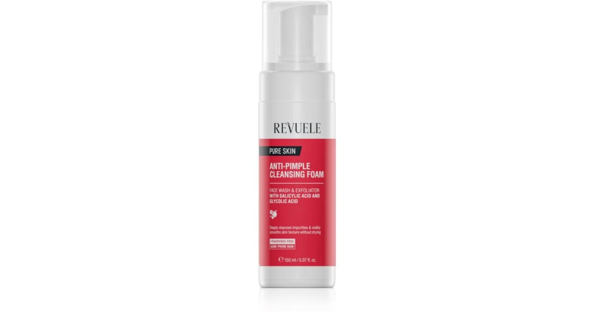 Revuele Pure Skin Anti-Pimple mousse detergente per pelli problematiche, acne 150 ml