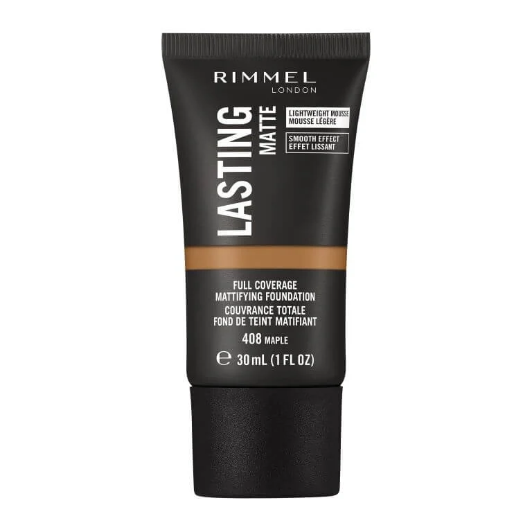 Rimmel London Lasting fondotinta liquido opaco 408 acero 30 ml