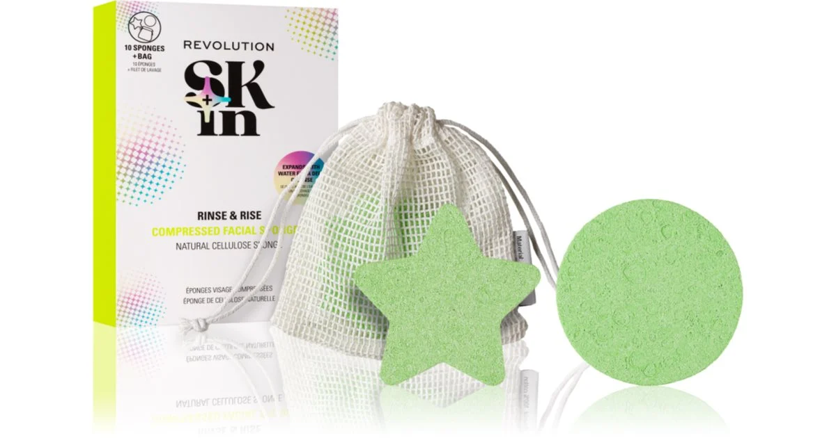 Revolution Skincare Rinse & Rise spugnetta detergente per il viso 10 pezzi