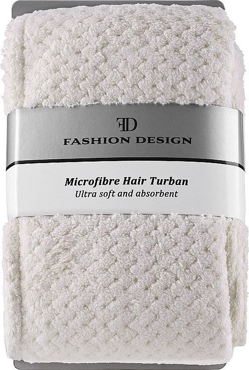 Asciugamano-turbante beige per capelli 30147