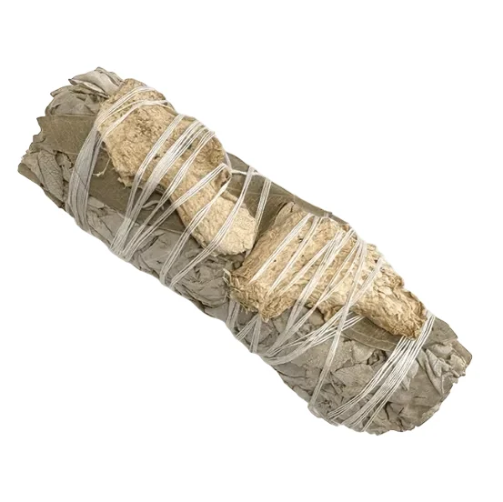Smudge Salvia Bianca, Eucalipto e Zenzero 10 cm – Purificazione e Rinnovamento