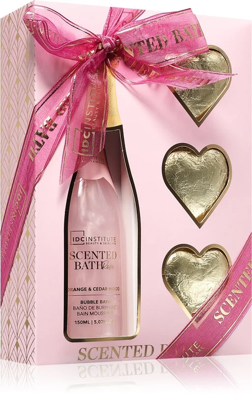 IDC Institute Scented Bath Rose confezione regalo da donna sale da bagno 150 ml + bomba da bagno 3x40 g