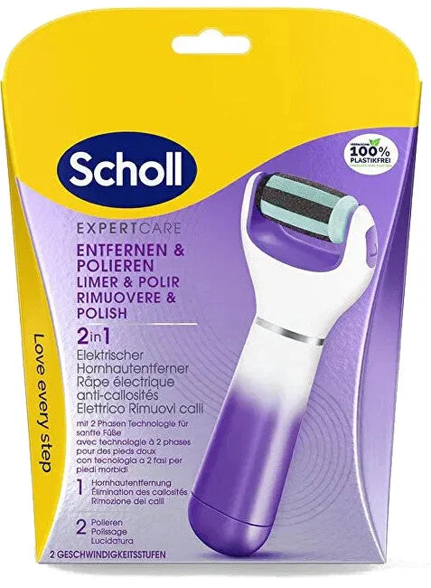 Scholl Lima elettrica per piedi 2 in 1 liscia in velluto