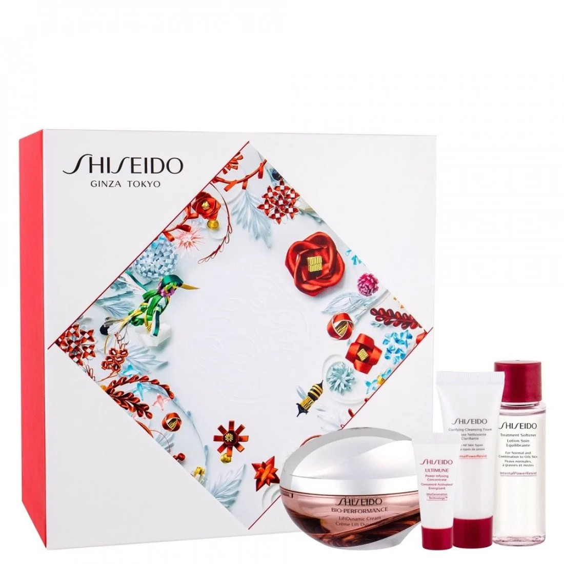Set Ginza Tokyo Shiseido: Bio-Performance - Liftdynamic Crema Lifting Per Il Viso 50 ml + Benefiance Schiuma Detergente 15 ml + Bio-Performance Lozione Ammorbidente Per Il Viso 30 ml + Ultimune Antiossidanti Idratanti e Riparatori Giorno & Notte