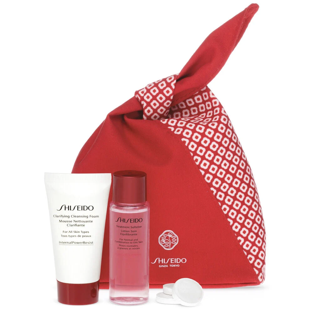 Ginza Tokyo Set Shiseido: detergente ed equilibrante, detergente, schiuma detergente, 30 ml + detergente ed equilibrante, lozione, per il viso, 30 ml
