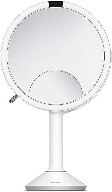 Simplehuman Specchio cosmetico con controllo tattile dell'intensità luminosa Sensore Trio Acciaio inossidabile bianco