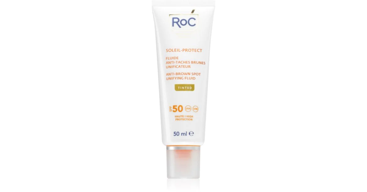 RoC Soleil Protect lozione colorata unificante viso SPF 50 con vitamina C 50 ml