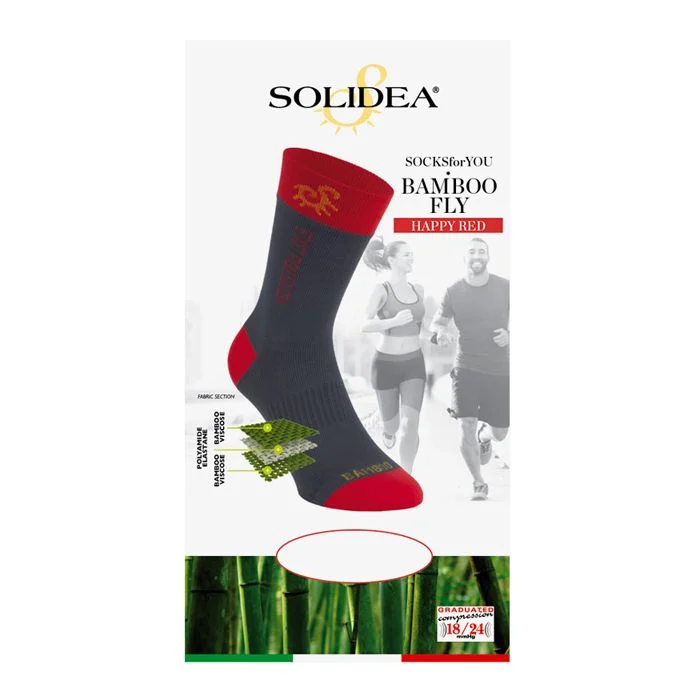 Solidea Socks For You Bamboo Fly Happy Red compressione 18 24mmhg Nero 2M