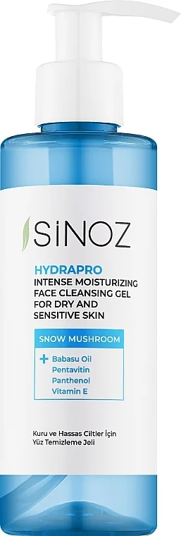 Gel detergente per la pelle del viso secca e sensibile