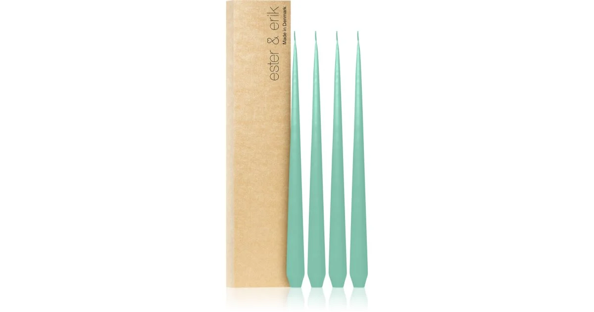 ester & erik taper candle cool mint (no. 55) candela decorativa 4× 32 cm