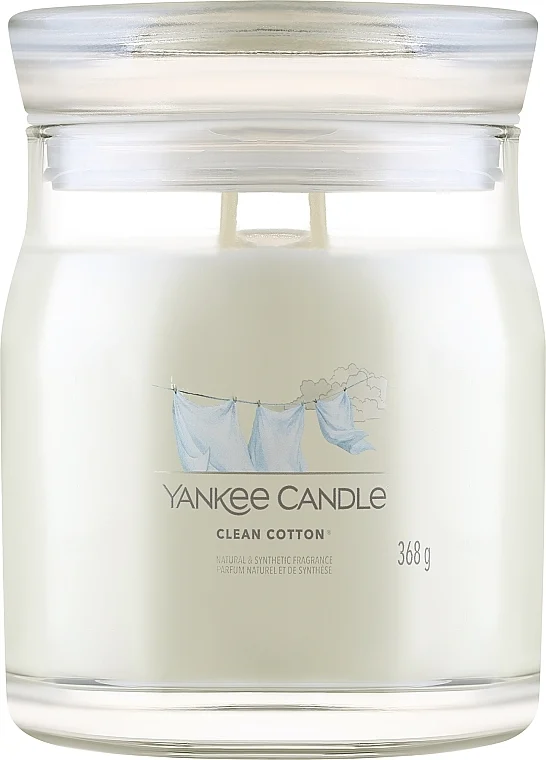 Candela profumata "Clean Cotton", 2 stoppini