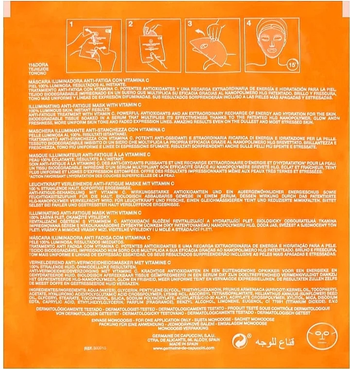 Maschera viso energizzante con vitamina C