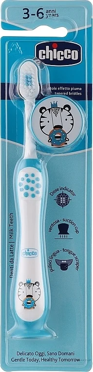 Spazzolino da denti con ventosa, 3-6 anni, blu