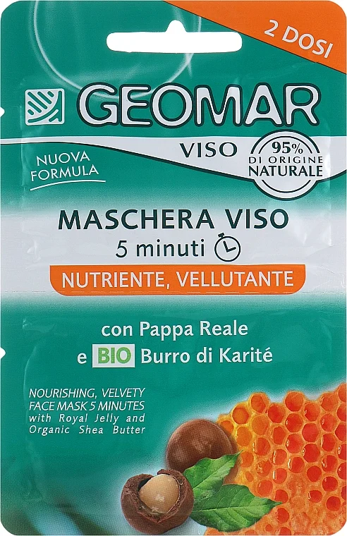 Maschera viso nutriente e vellutante